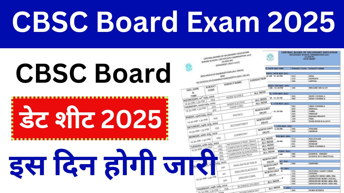 Class 10th 12th CBSC Board Exam Date Sheet 2025, कक्षा 10वीं 12वीं की बोर्ड परीक्षा तिथि घोषित यहां से करें डाऊनलोड