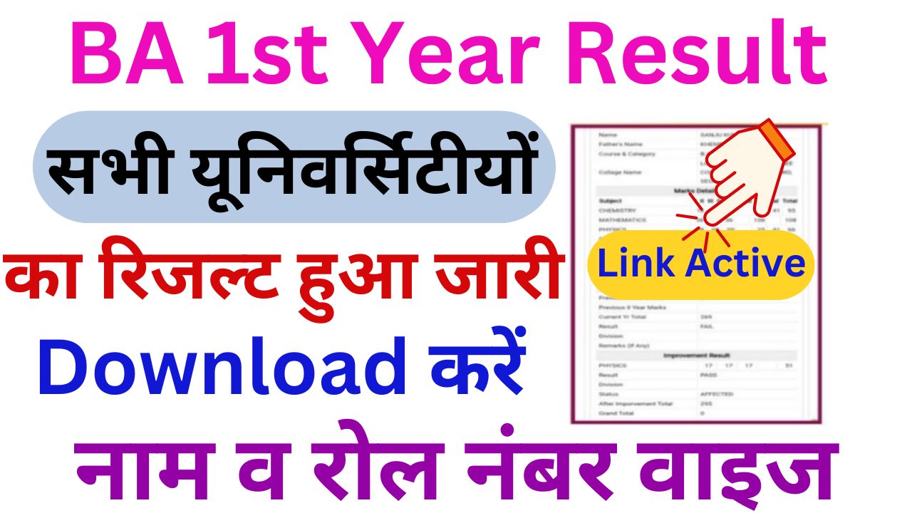 BA 1st year Result 2025: (बीए रिजल्ट 2025) बीए रिजल्ट जारी यहां से चेक करें